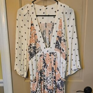 Free People Floral and Geometric Print Dress